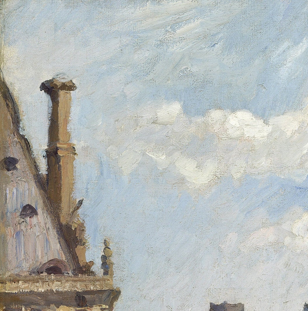 Camille Pissarro Print: Place du Carrousel, 3D Printed Texture