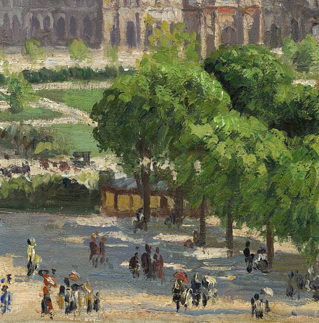 Camille Pissarro Print: Place du Carrousel, 3D Printed Texture