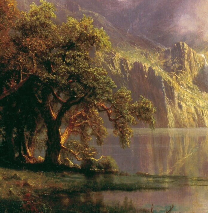 Rocky Mountain by Albert Bierstadt, 3d Printed with texture and brush strokes looks like original oil painting