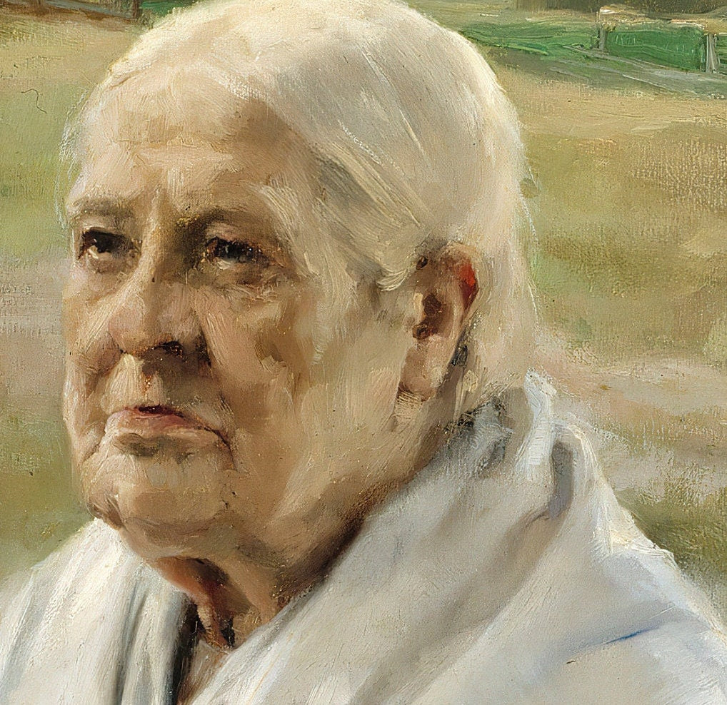 Albert Edelfelt Painting: Old Woman With Chip Basket, 3D Printed