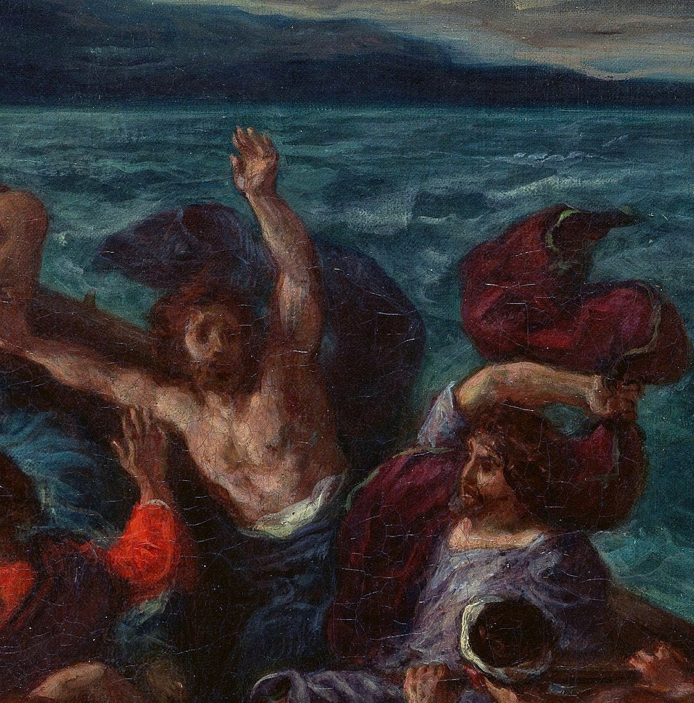 Christ Asleep by Delacroix: 3D Printed Textured Oil Painting