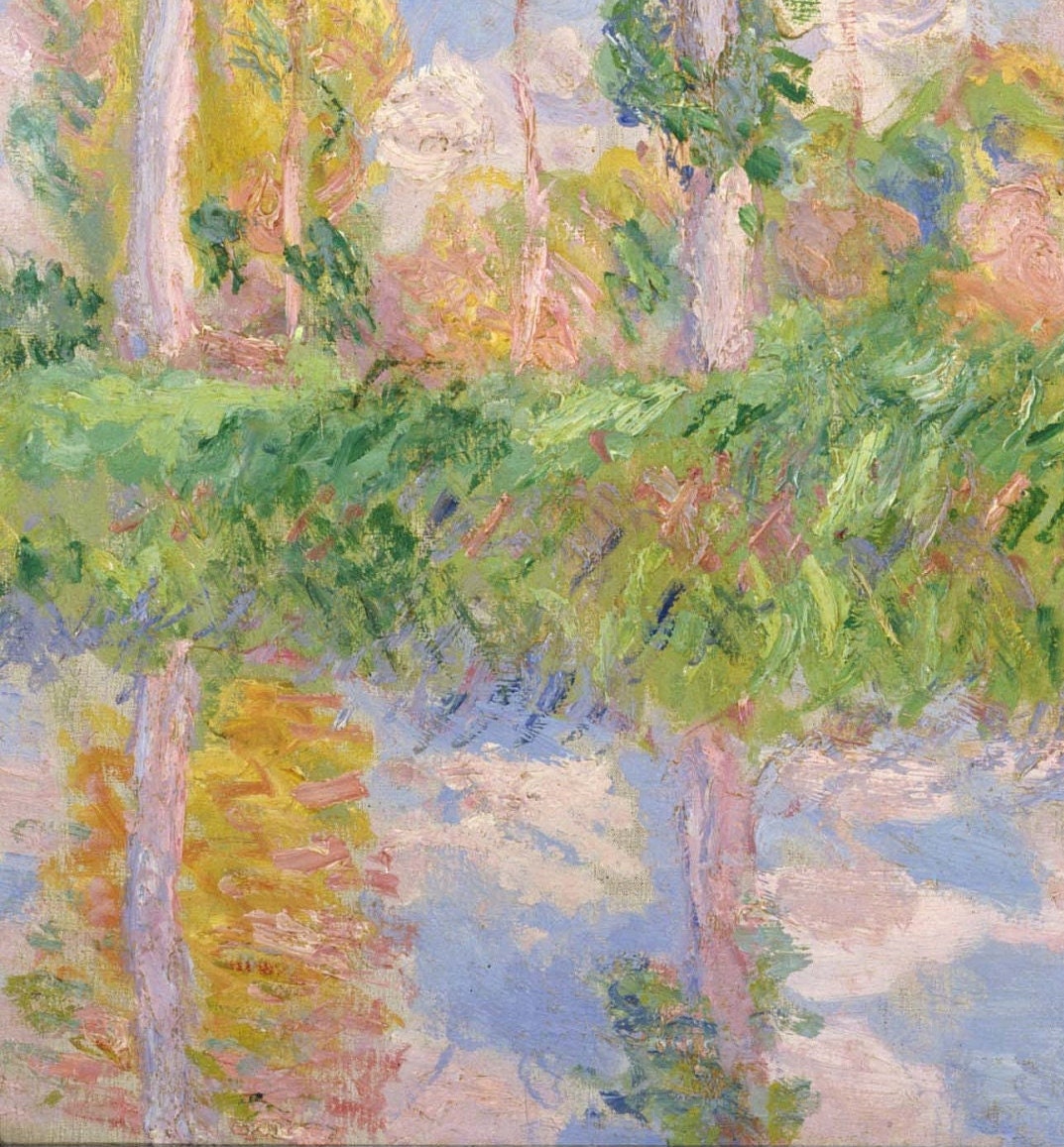 Poplars in the sun by Claude Monet, 3d Printed with texture and brush strokes looks like original oil painting