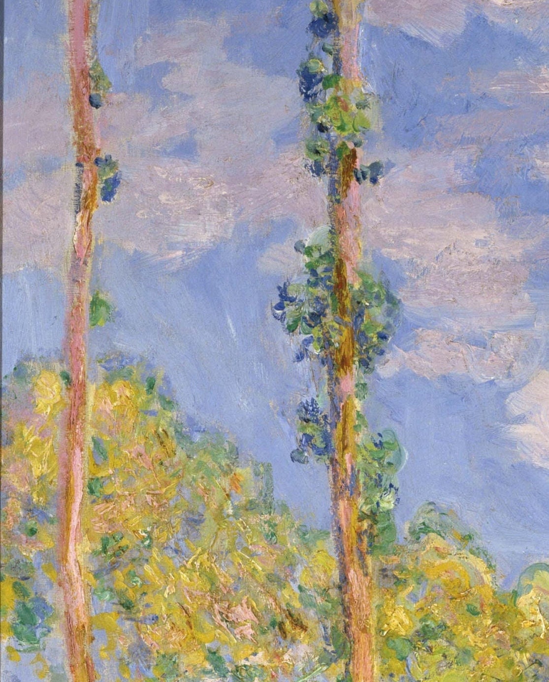 Poplars in the sun by Claude Monet, 3d Printed with texture and brush strokes looks like original oil painting