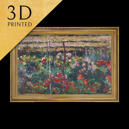 Peony Garden by Claude Monet, 3d Printed with texture and brush strokes looks like original oil painting