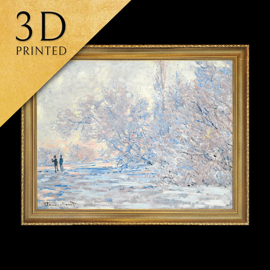 Le Givre A Giverny by Claude Monet, 3d Printed with texture and brush strokes looks like original oil painting