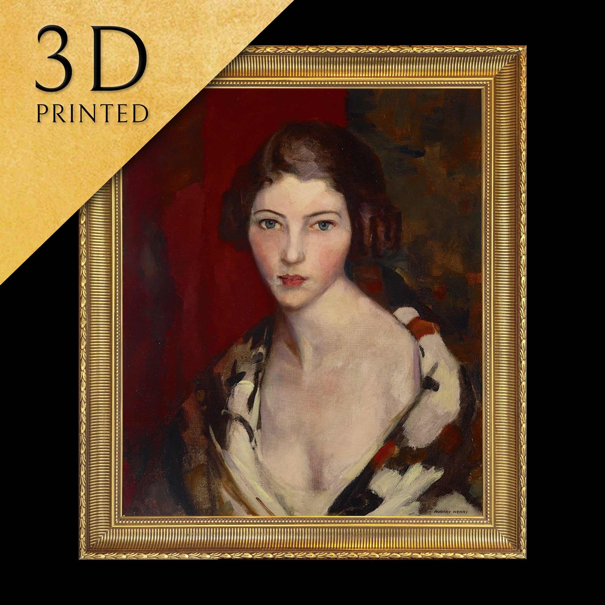 Helen by Robert Henri, 3d Printed with texture and brush strokes looks like original oil painting high realistic printing