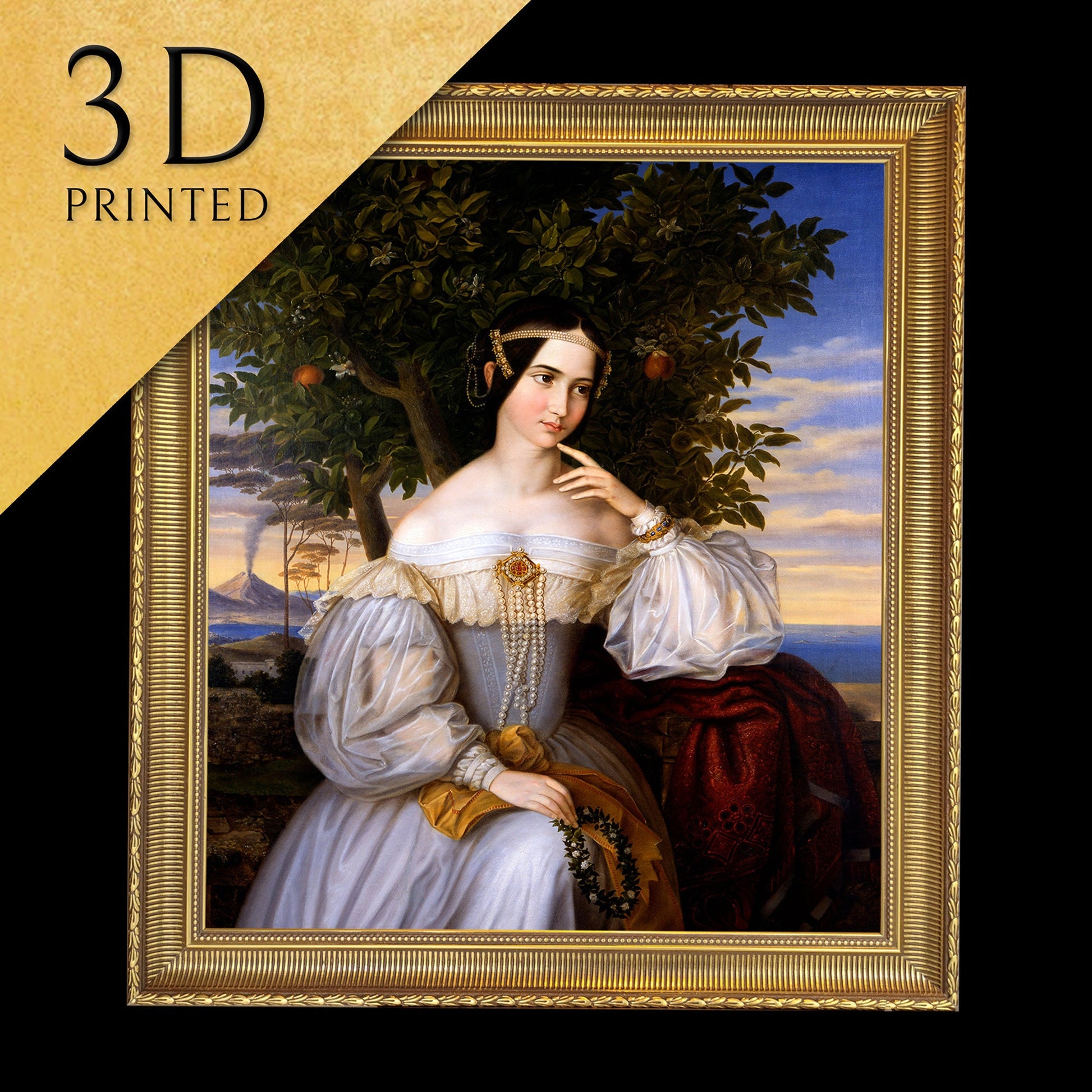 Marriage Portrait by Moritz Daniel, 3d Printed with texture and brush strokes looks like original oil painting, high realistic printing