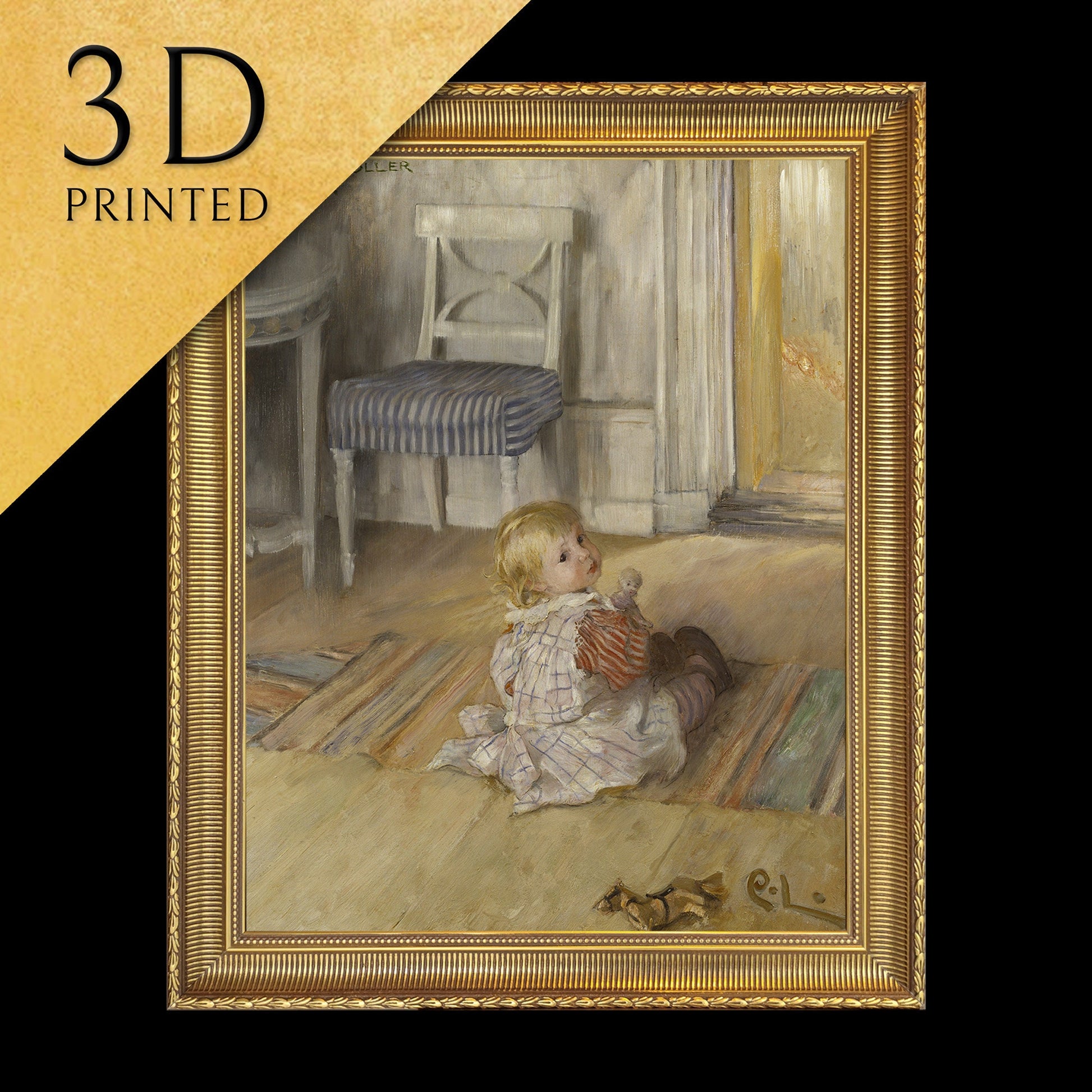 Pontus by Carl Larsson, 3d Printed with texture and brush strokes looks like original oil painting, high realistic printing