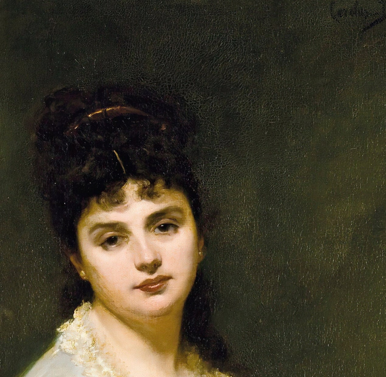 Mrs Henri Fouquier Portrait by Carolus Duran: 3D Textured Print