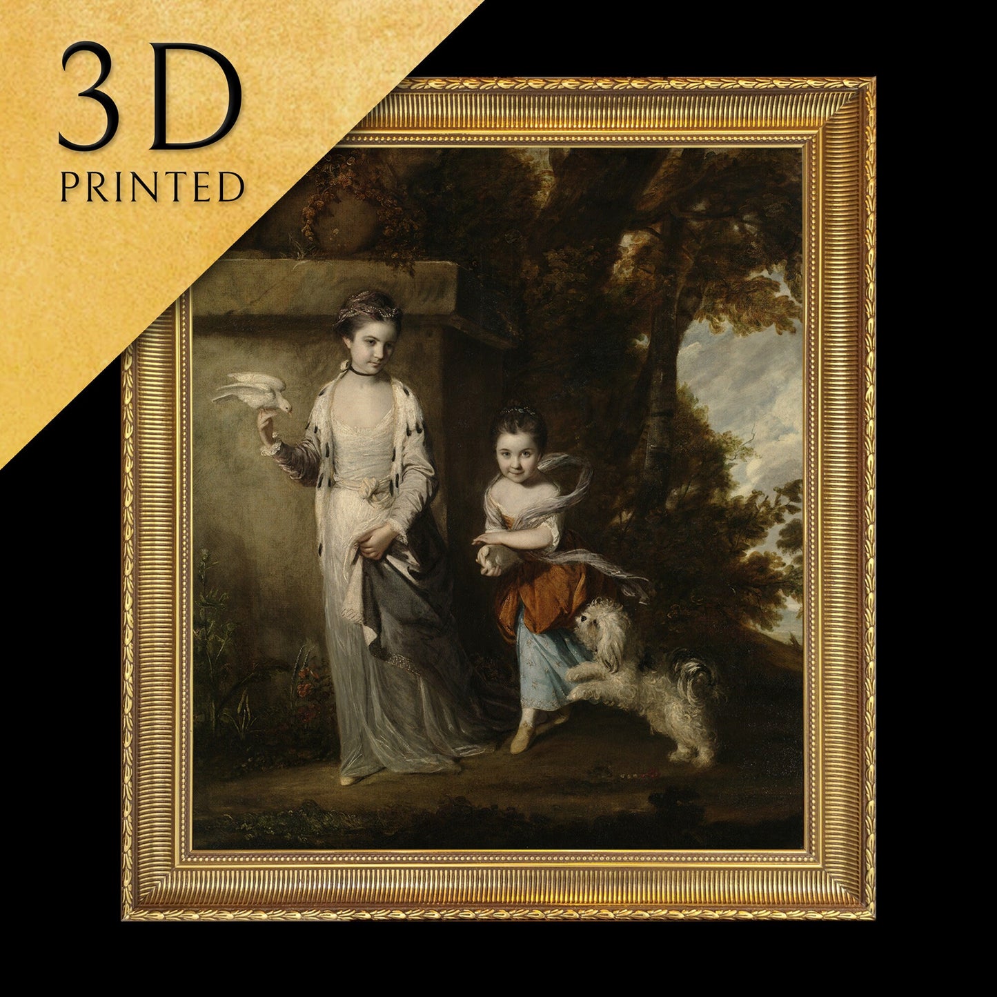 Ladies by Joshua Reynolds, 3d Printed with texture and brush strokes looks like original oil painting, high realistic printing