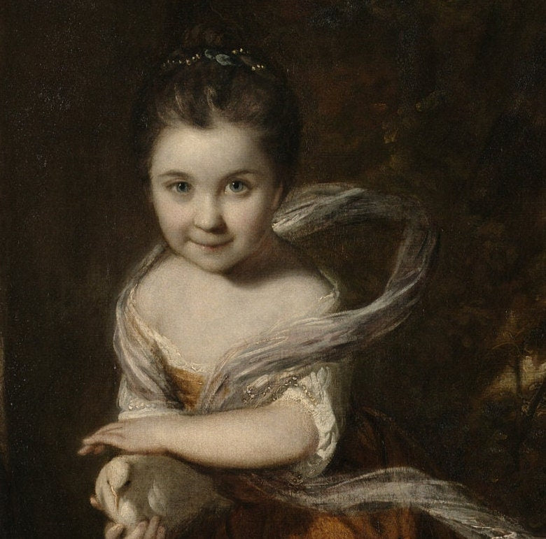 Joshua Reynolds Ladies Portrait: Textured 3D Print on Canvas