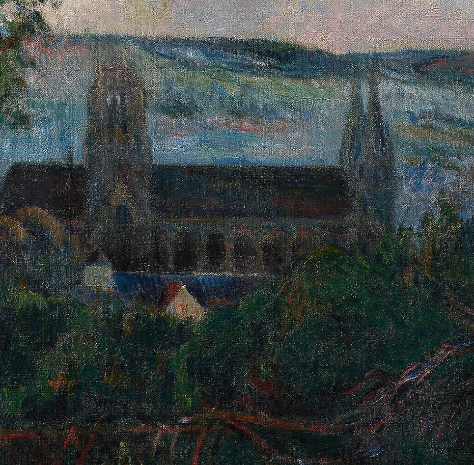 Rouen Leglise Saint Ouen by Paul Gauguin, 3dPrinted with texture and brush strokes looks like original oil painting, high realistic printing