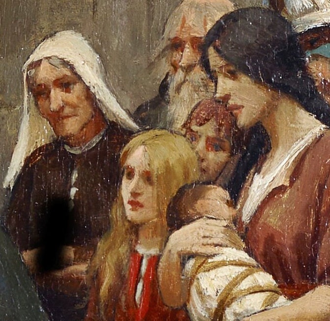 3D Printed 'The Charity' Painting by Edmund Blair - Textured Art Reproduction