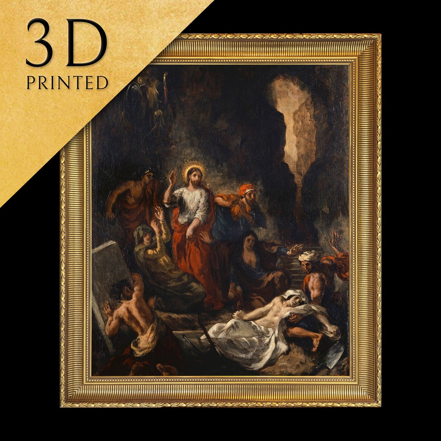 Raising Of Lazarus by Eugène Delacroix, 3d Printed with texture and brush strokes looks like original oil painting, high realistic printing