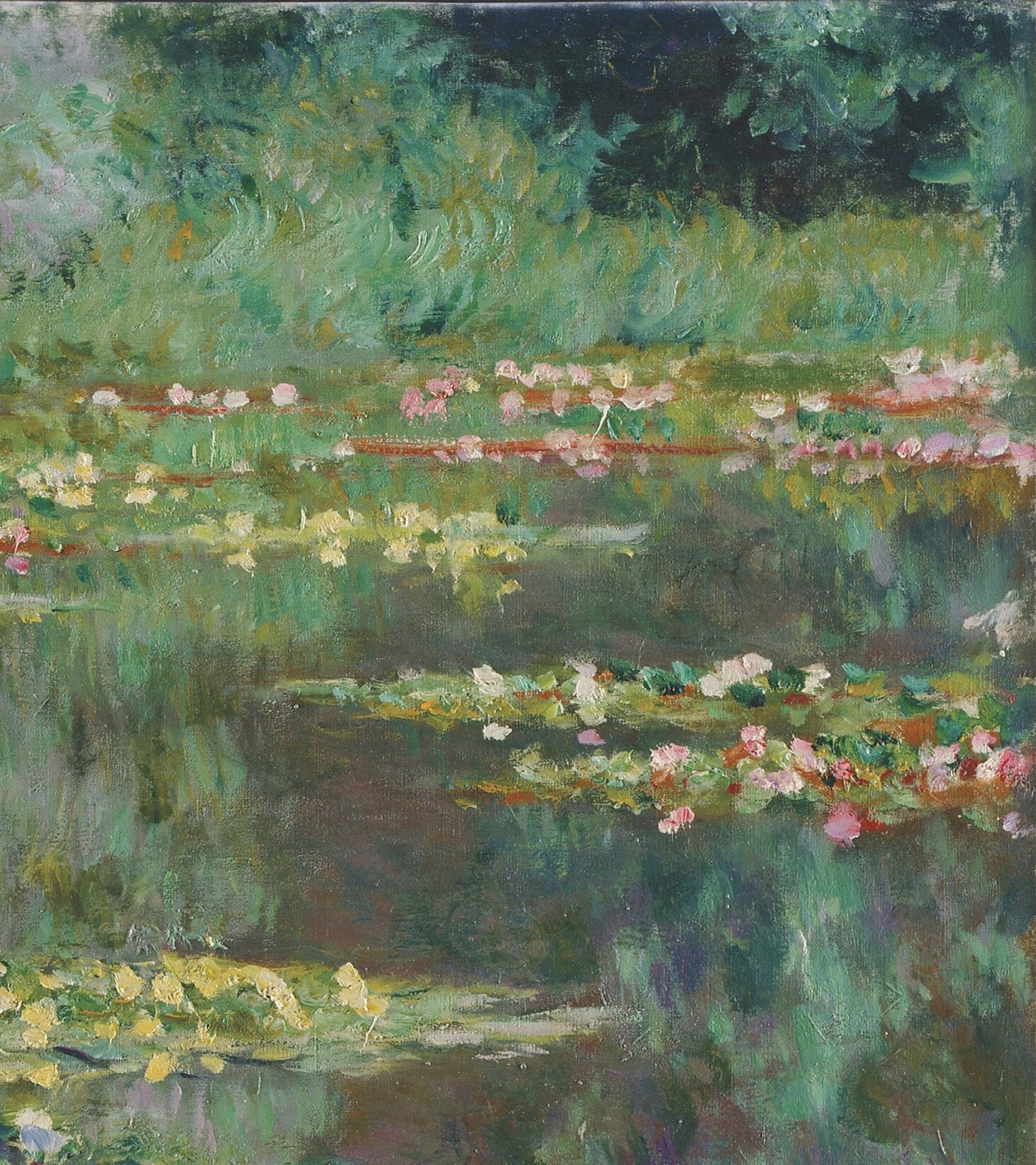 Le Bassin des Nympheas by Claude Monet,3d Printed with texture and brush strokes looks like original oil painting