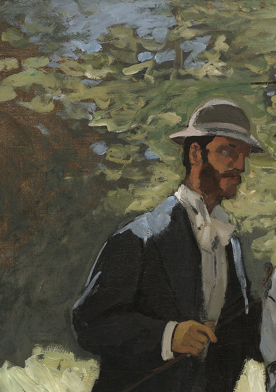 Bazille and Camille by Claude Monet, 3d Printed with texture and brush strokes looks like original oil painting.