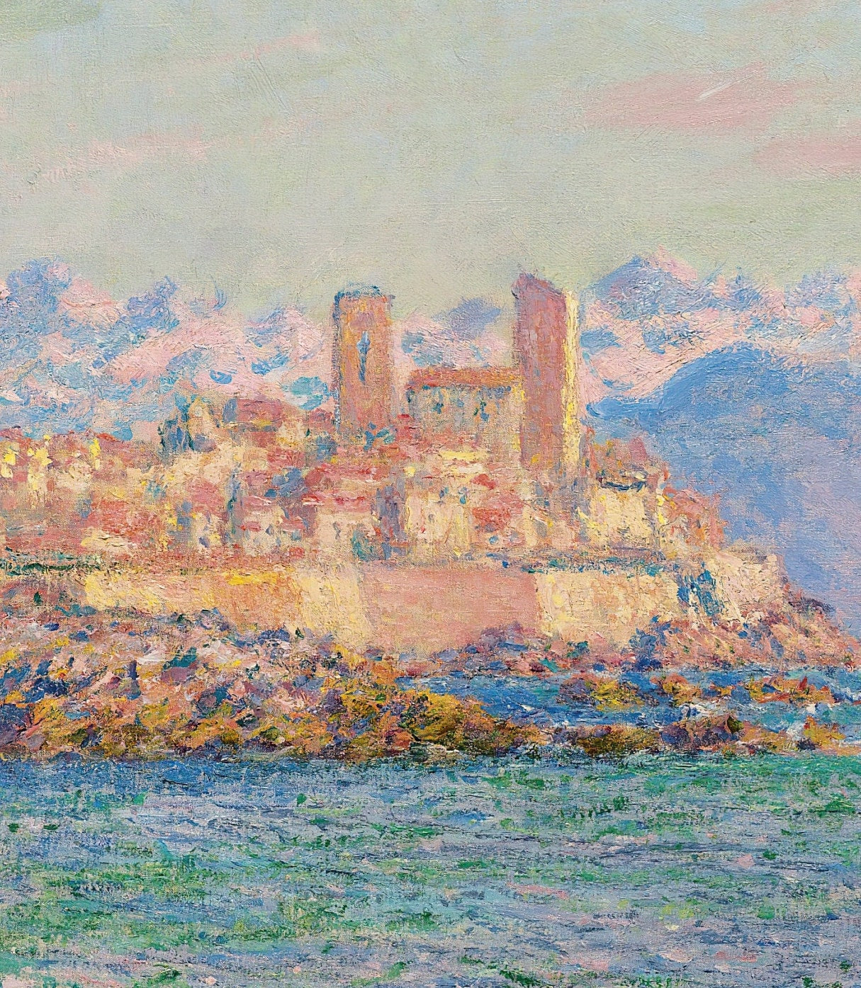 Antibes, Le Fort by Claude Monet, 3d Printed with texture and brush strokes looks like original oil painting.