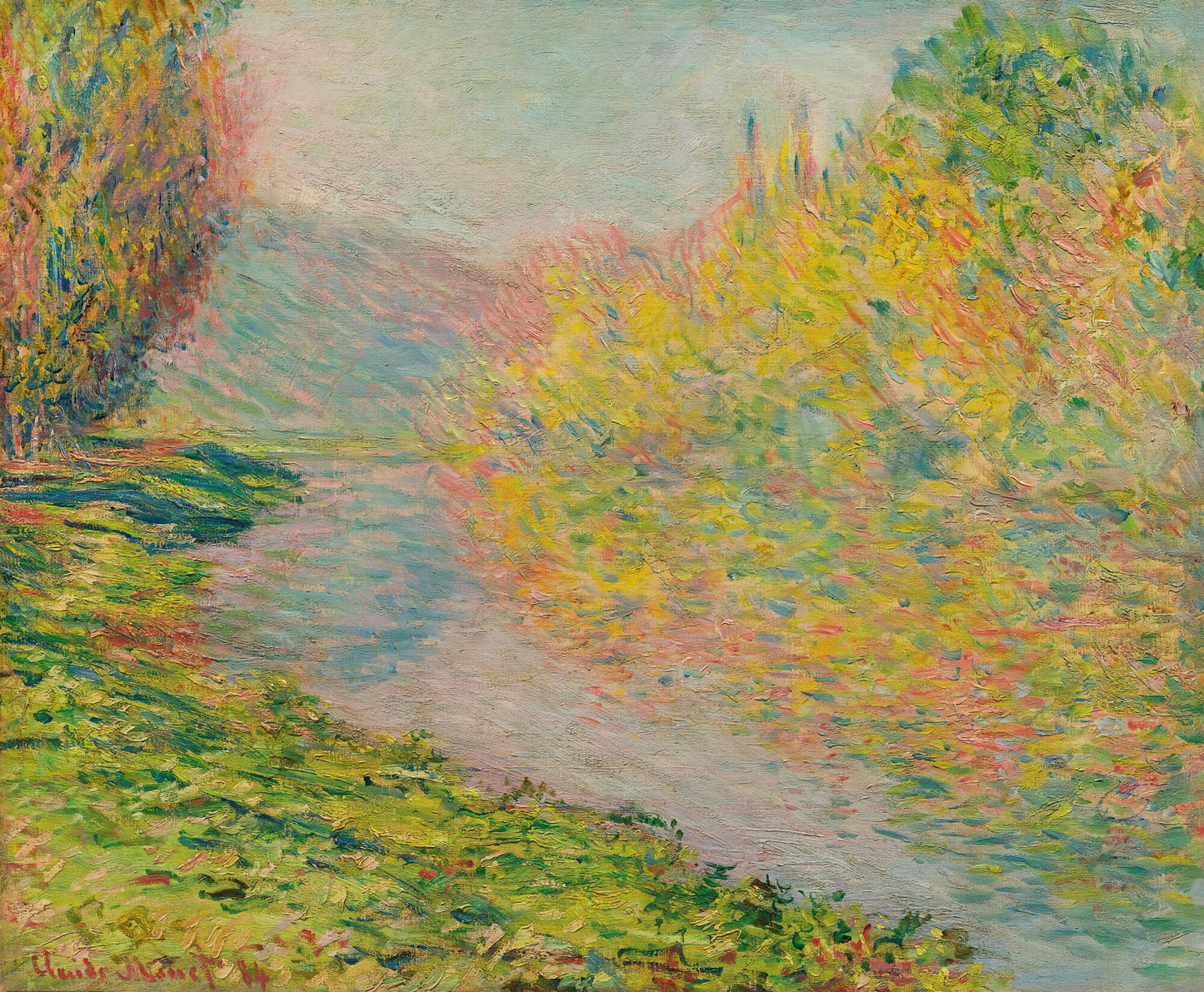 Autumn In Jeufosse by Claude Monet, 3d Printed with texture and brush strokes looks like original oil painting.