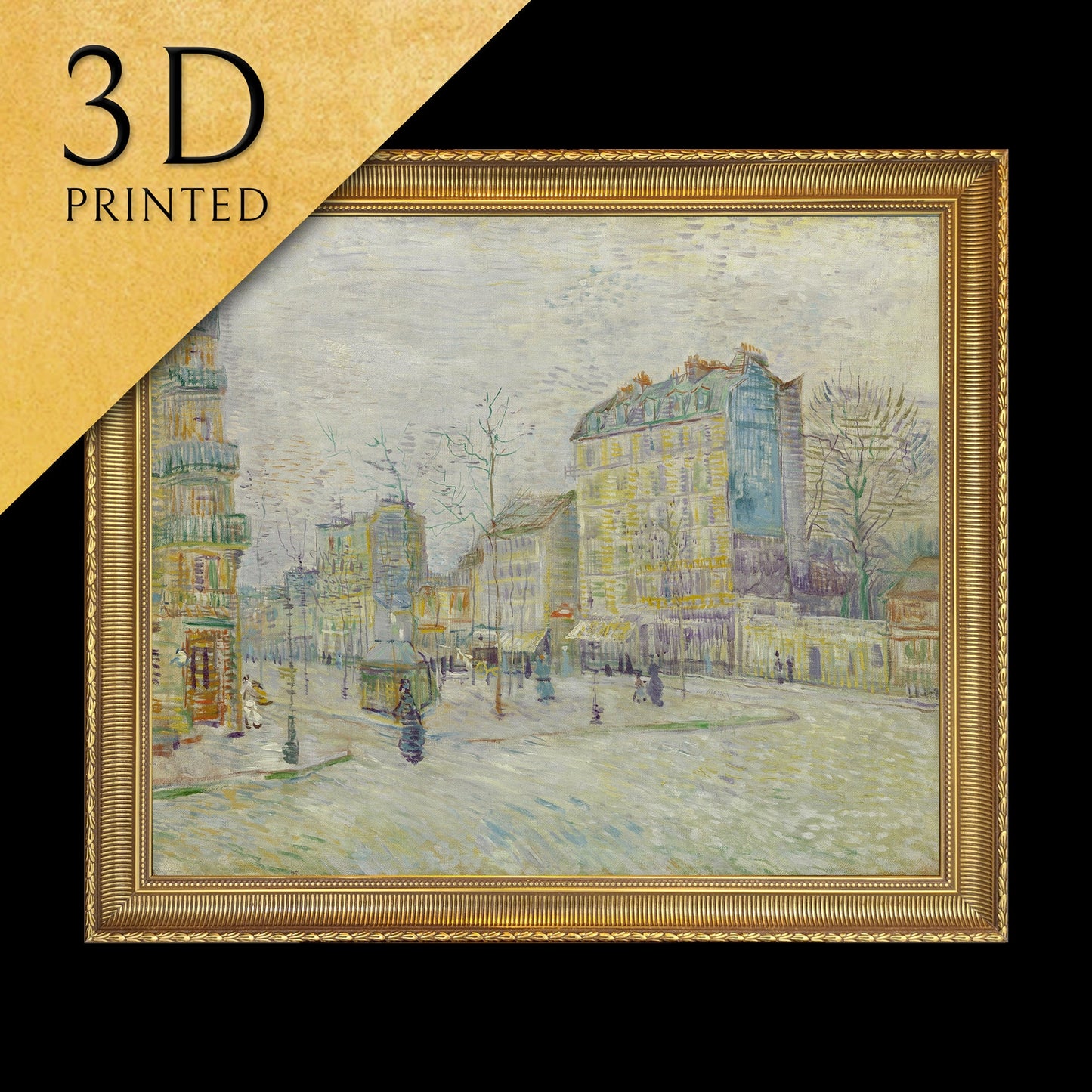 Boulevard de Clichy by Cloud Monet, 3d Printed with texture and brush strokes looks like original oil painting.