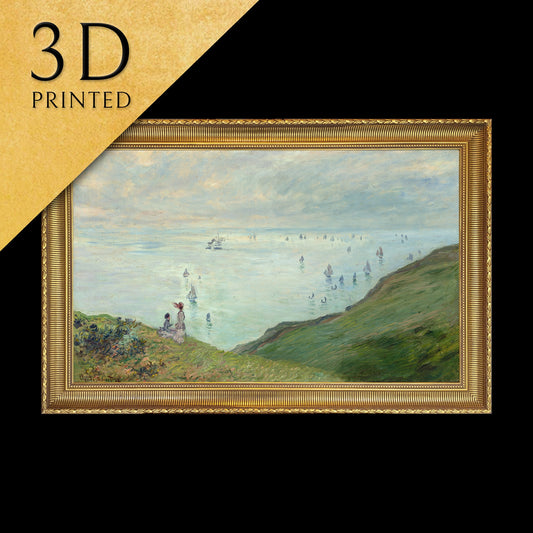 Cliffs at Pourville by Cloude Monet, 3d Printed with texture and brush strokes looks like original oil painting.