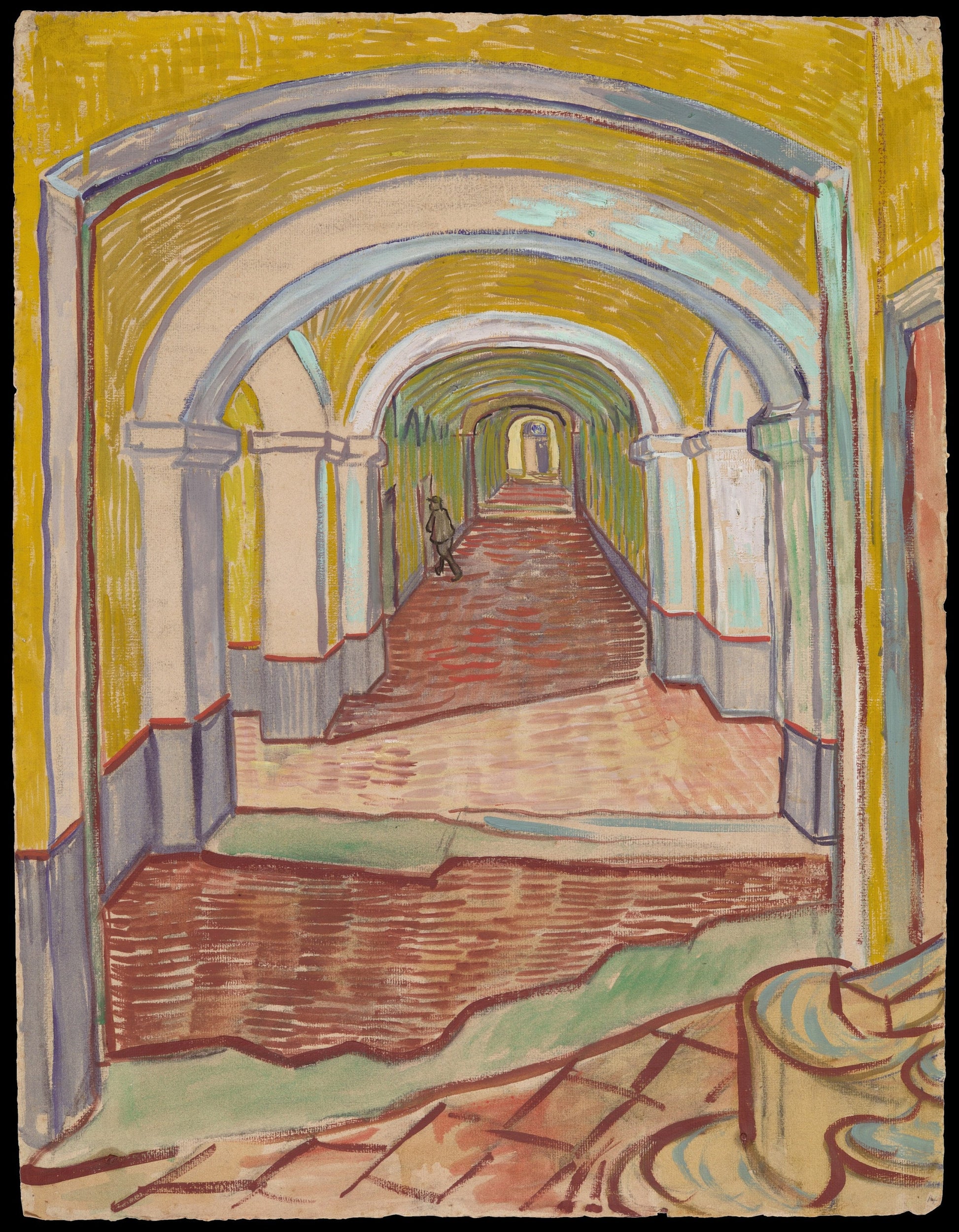 Corridor in the Asylum by Van Gogh, 3d Printed with texture and brush strokes looks like original oil-painting.