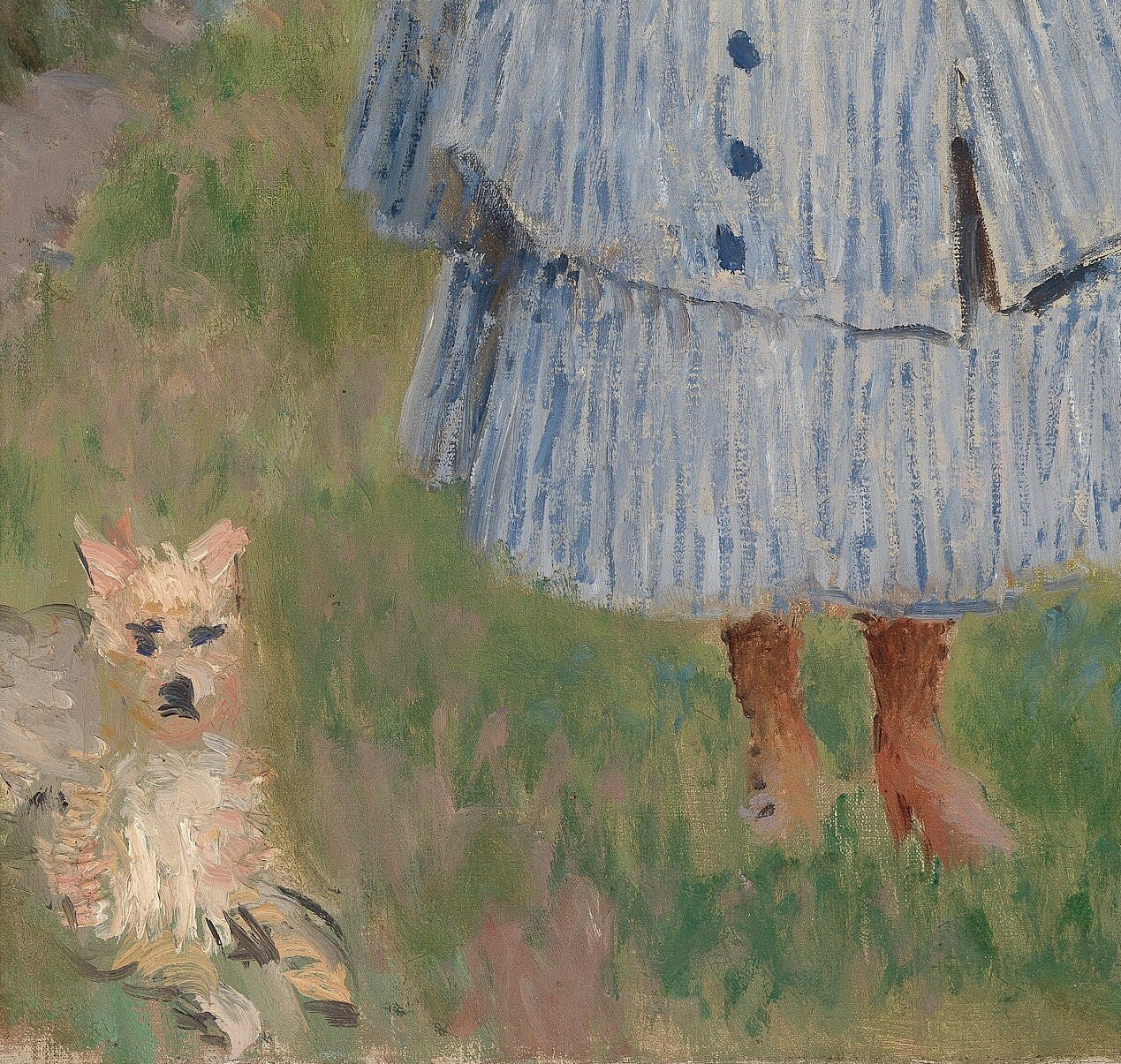 Girl with Dog by Cloude Monet, 3d Printed with texture and brush strokes looks like original oil painting.