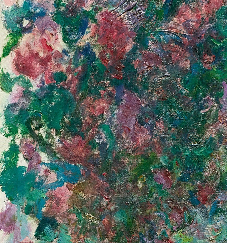 Monet 'La Maison Dans Les Roses' 3D Textured Print