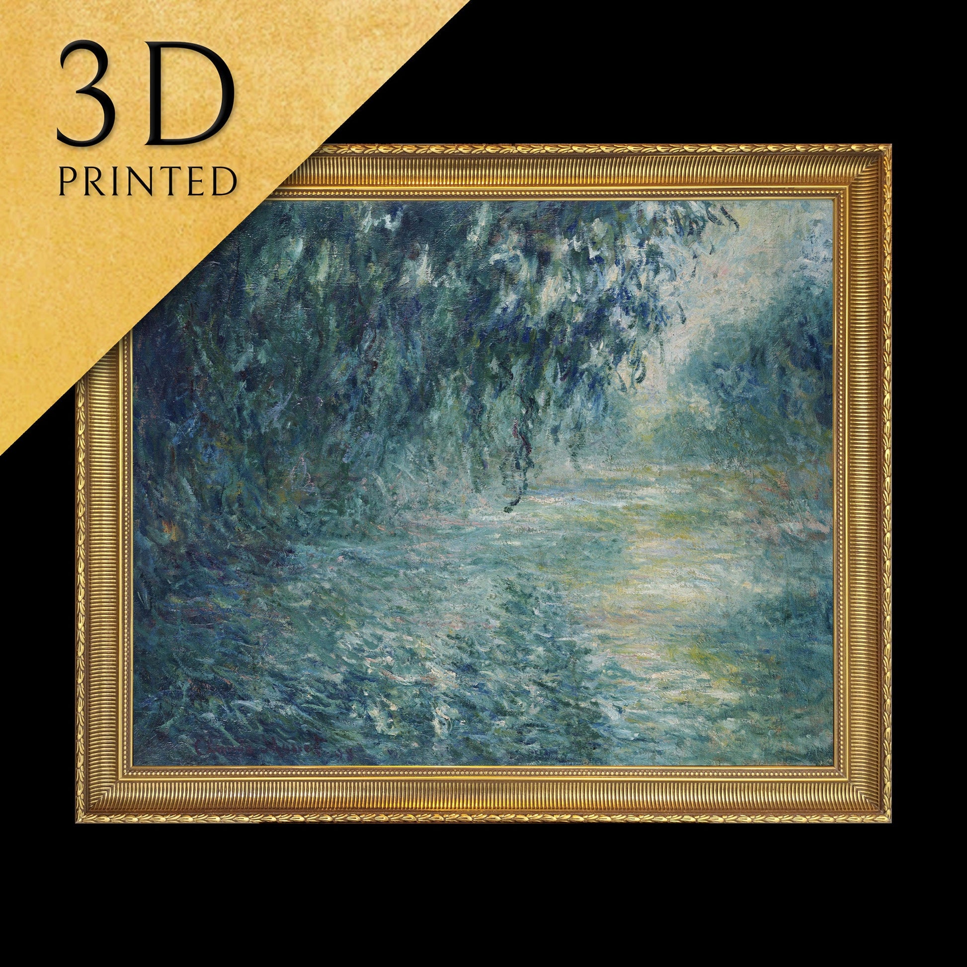 Morning on the Seine by Cloude Monet,3d Printed with texture and brush strokes looks like original oil painting.