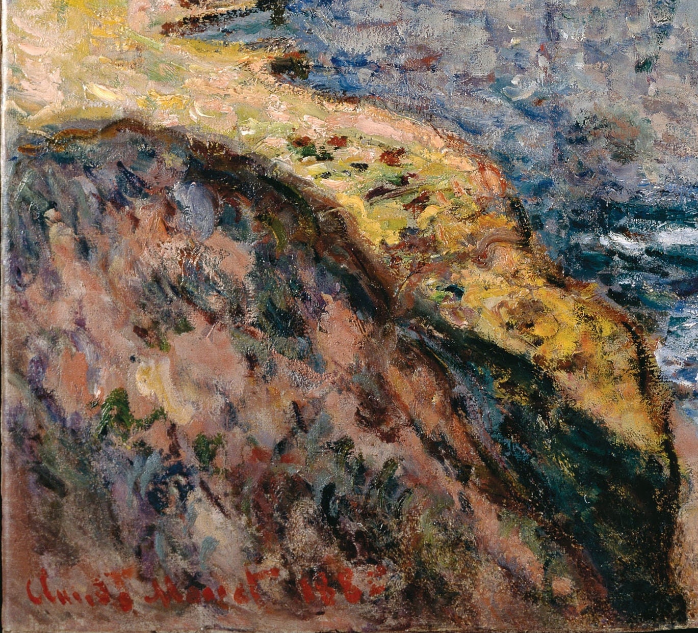 The Cliff of Aval, Etrétat by Cloude Monet, 3d Printed with texture and brush strokes looks like original oil painting.