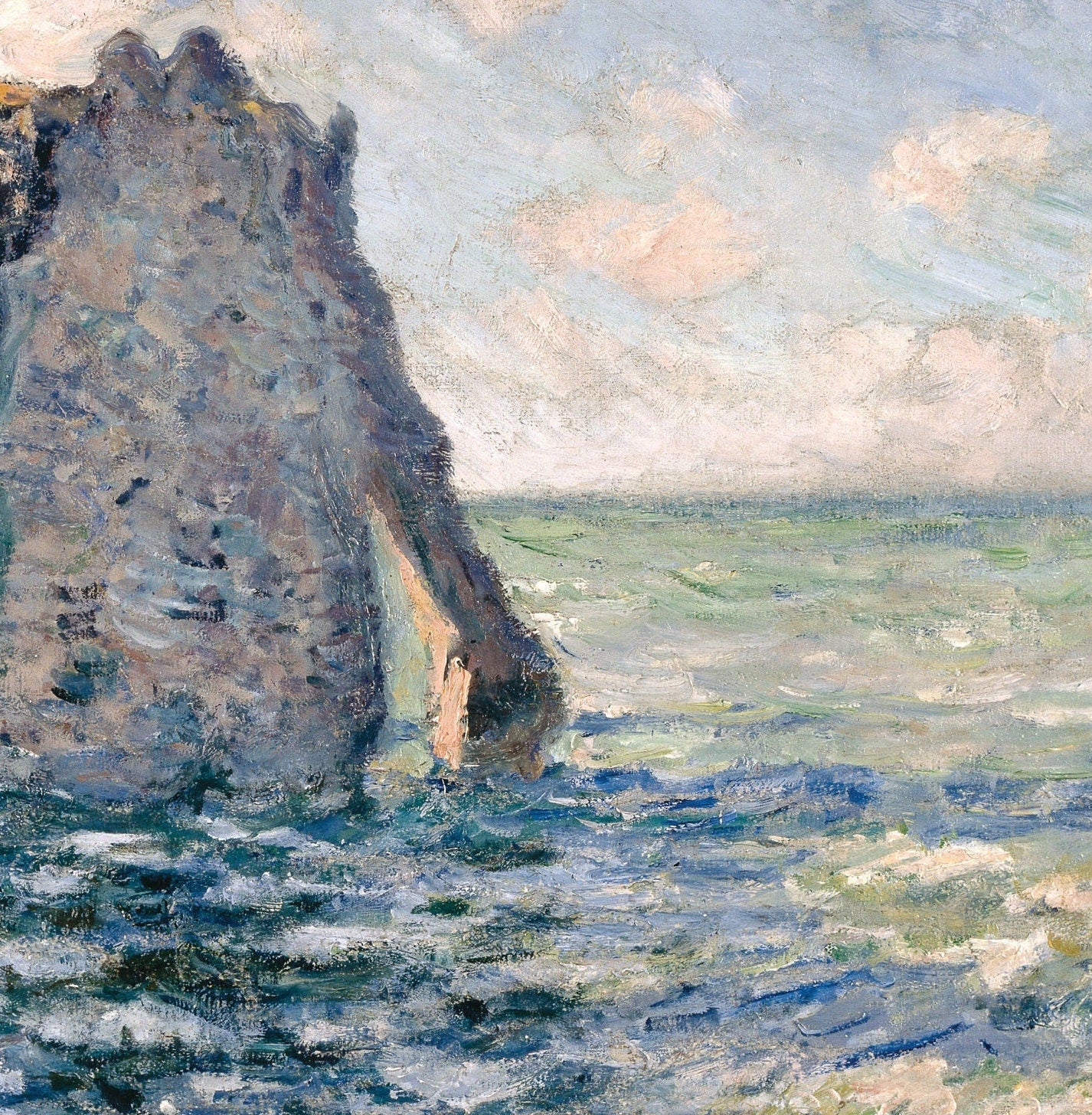 The Cliff of Aval, Etrétat by Cloude Monet, 3d Printed with texture and brush strokes looks like original oil painting.