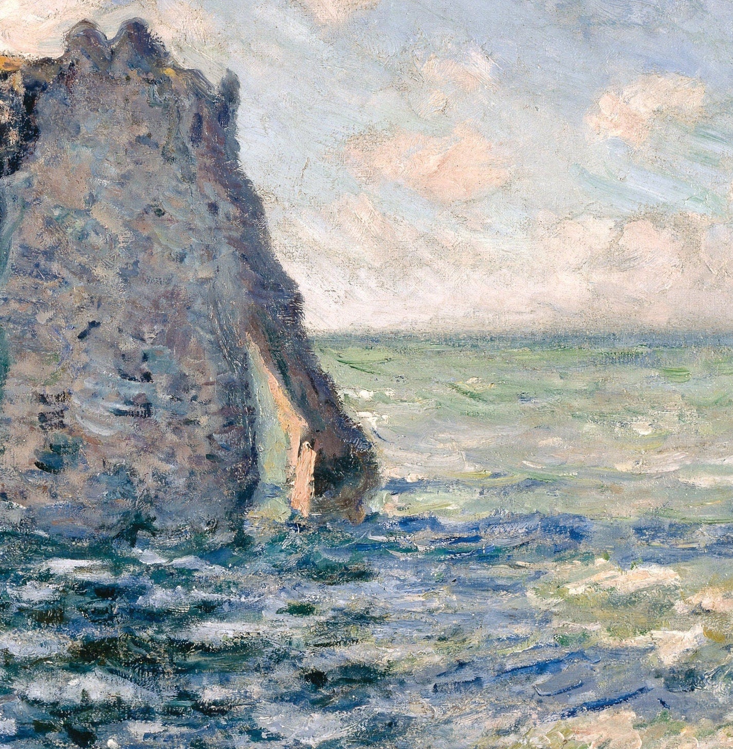 Monet Cliff of Aval Print: Textured 3D Impressionist Painting