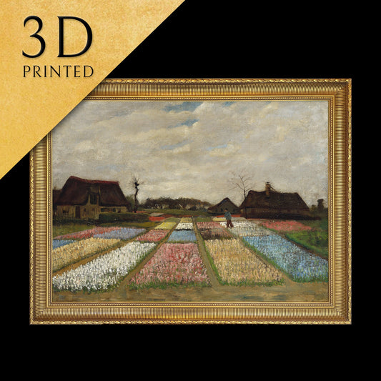 Flower Beds in Holland by Van Gogh,3d Printed with texture and brush strokes looks like original oil-painting,code:672