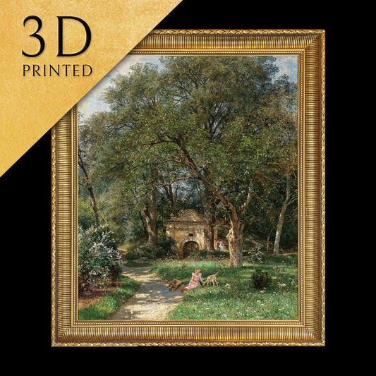 In the Castle Park (1893) by HUGO DARNAUT ,3d Printed with texture and brush strokes looks like original oil-painting,code:675