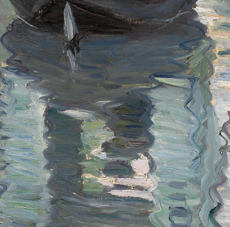 The Studio Boatcby Cloude Monet, 3d Printed with texture and brush strokes looks like original oil painting.