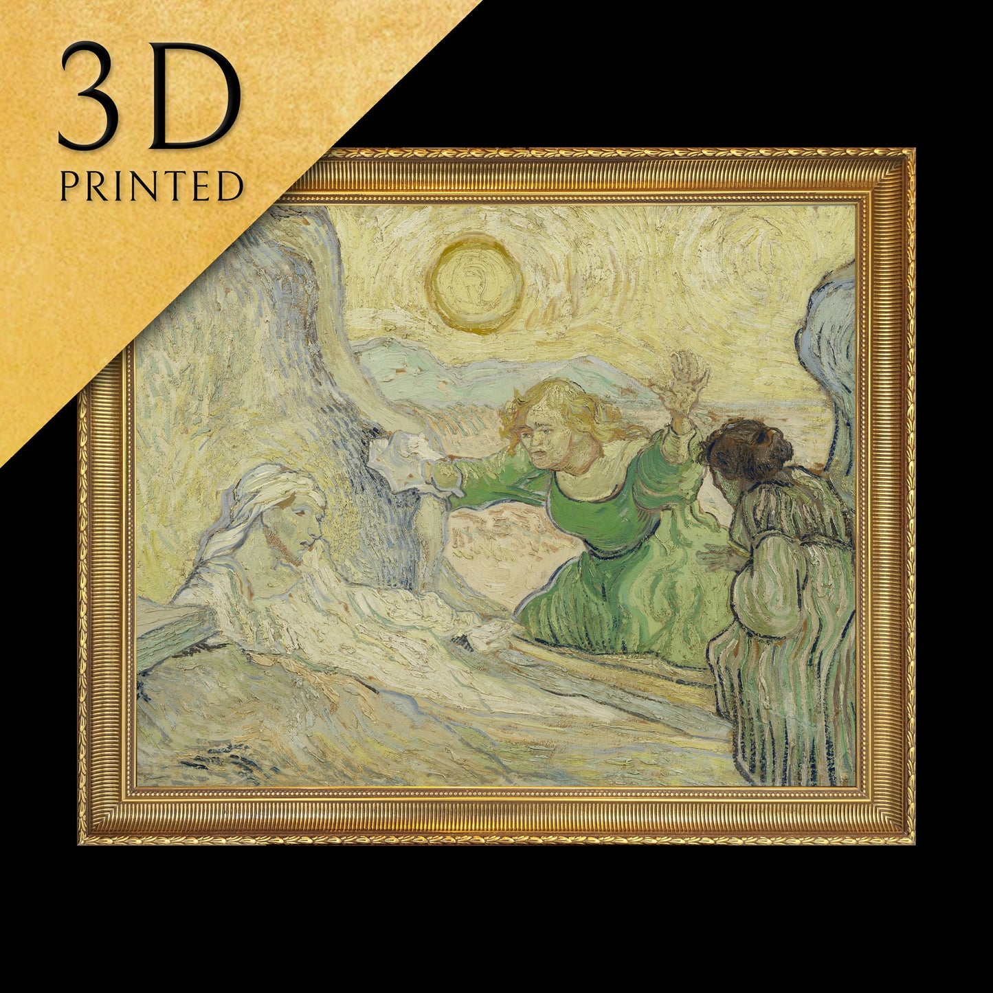 The raising of Lazarus by Van Gogh, 3d Printed with texture and brush strokes looks like original oil painting.