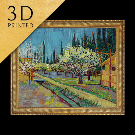 Orchard Bordered by Cypresses - by Van gogh,3d Printed with texture and brush strokes looks like original oil-painting,code:683