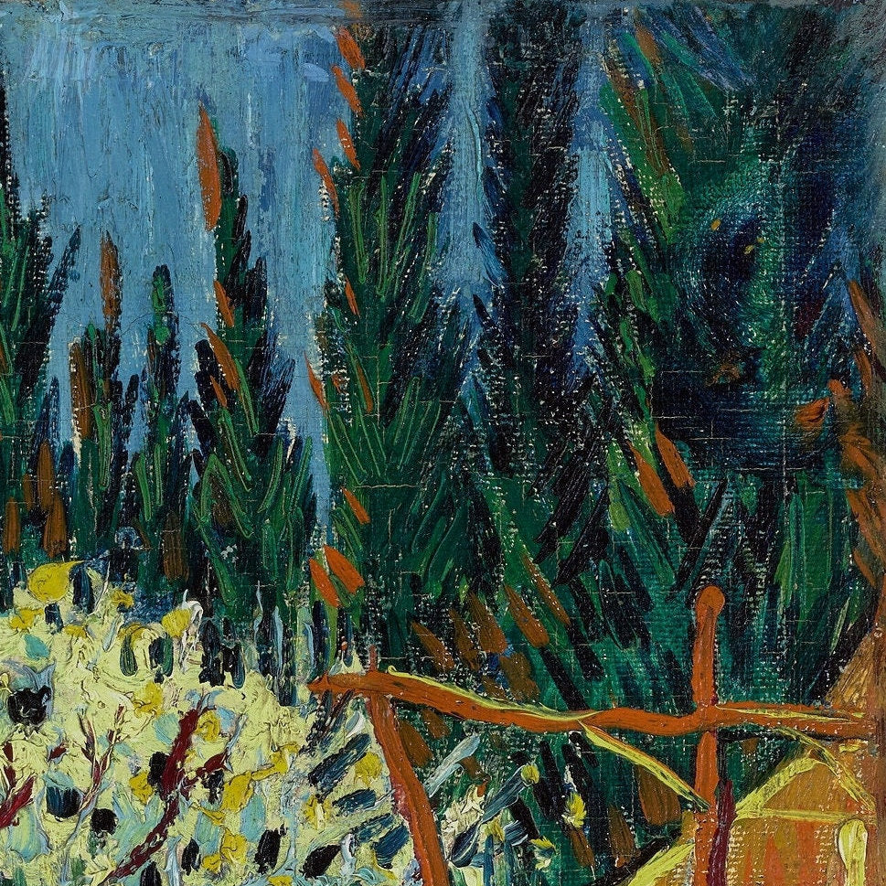 Van Gogh Orchard Print: 3D Textured Brushstrokes