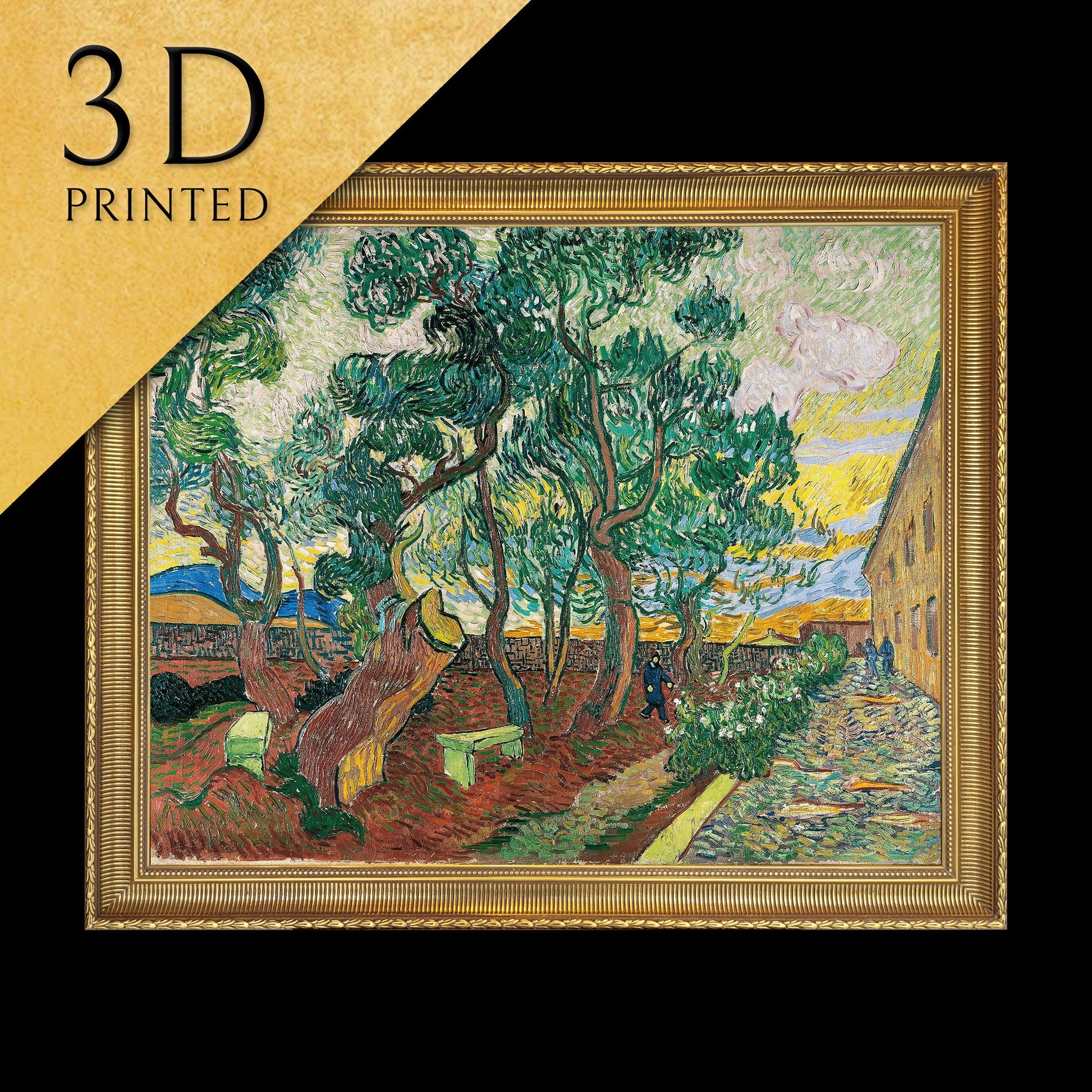 The Garden of Saint Paul Hospital by Van Gogh, 3d Printed with texture and brush strokes looks like original oil painting