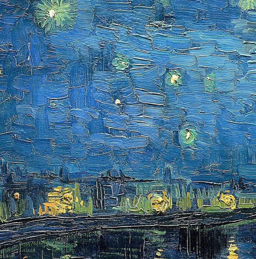 Starry Night Over the Rhone1888 by Van Gogh, 3d Printed with texture and brush strokes looks like original oil painting