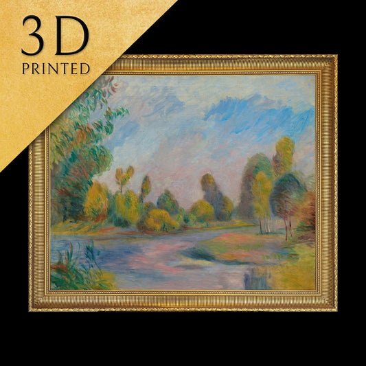 Au bord de la rivière by Pierre Auguste Renoir,3d Printed with texture and brush strokes looks like original oil-painting,code:703