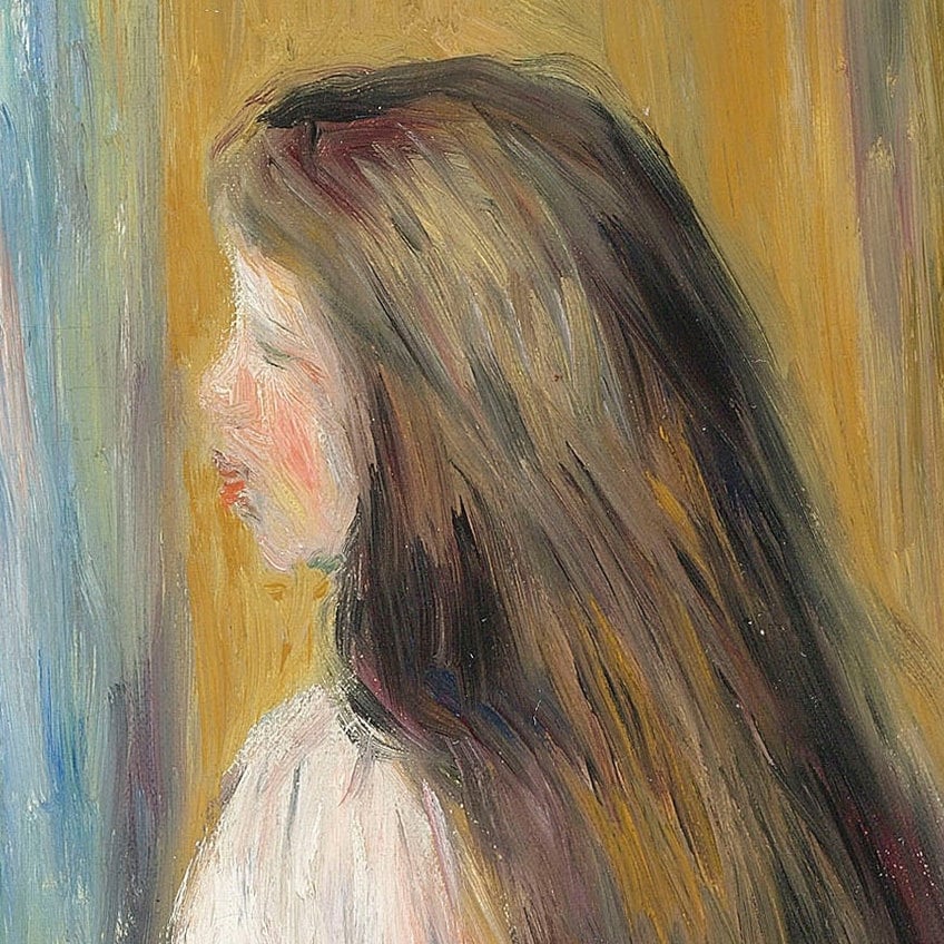 Renoir 'Femme aux longs cheveux' 3D Printed Textured Art