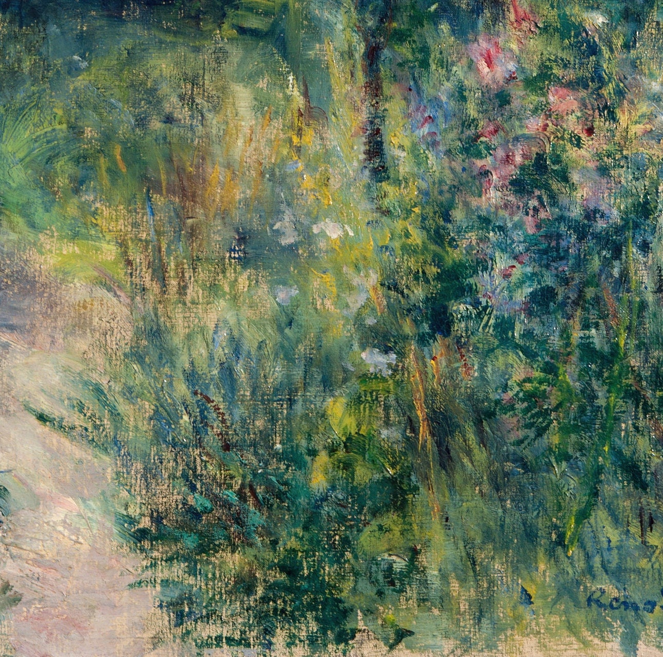 Garden -by Pierre Auguste Renoir,3d Printed with texture and brush strokes looks like original oil-painting,code:713