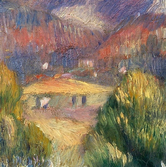 Mont Sainte-Victoire - by Pierre Auguste Renoir,3d Printed with texture and brush strokes looks like original oil-painting,code:726