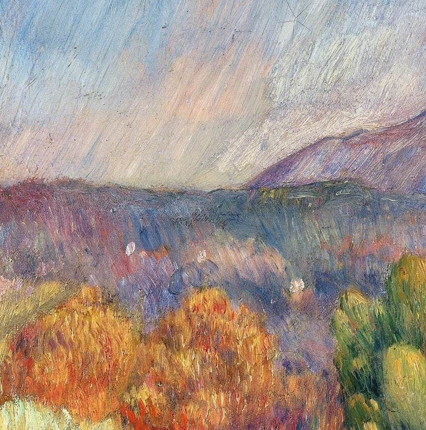 Mont Sainte-Victoire - by Pierre Auguste Renoir,3d Printed with texture and brush strokes looks like original oil-painting,code:726