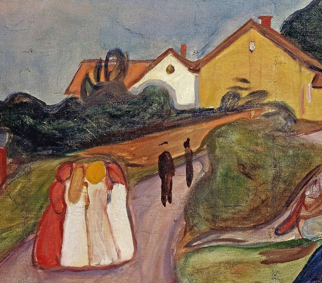 Road In Aasgaardstrand by Edward Munch, 3d Printed with texture and brush strokes looks like original oil painting