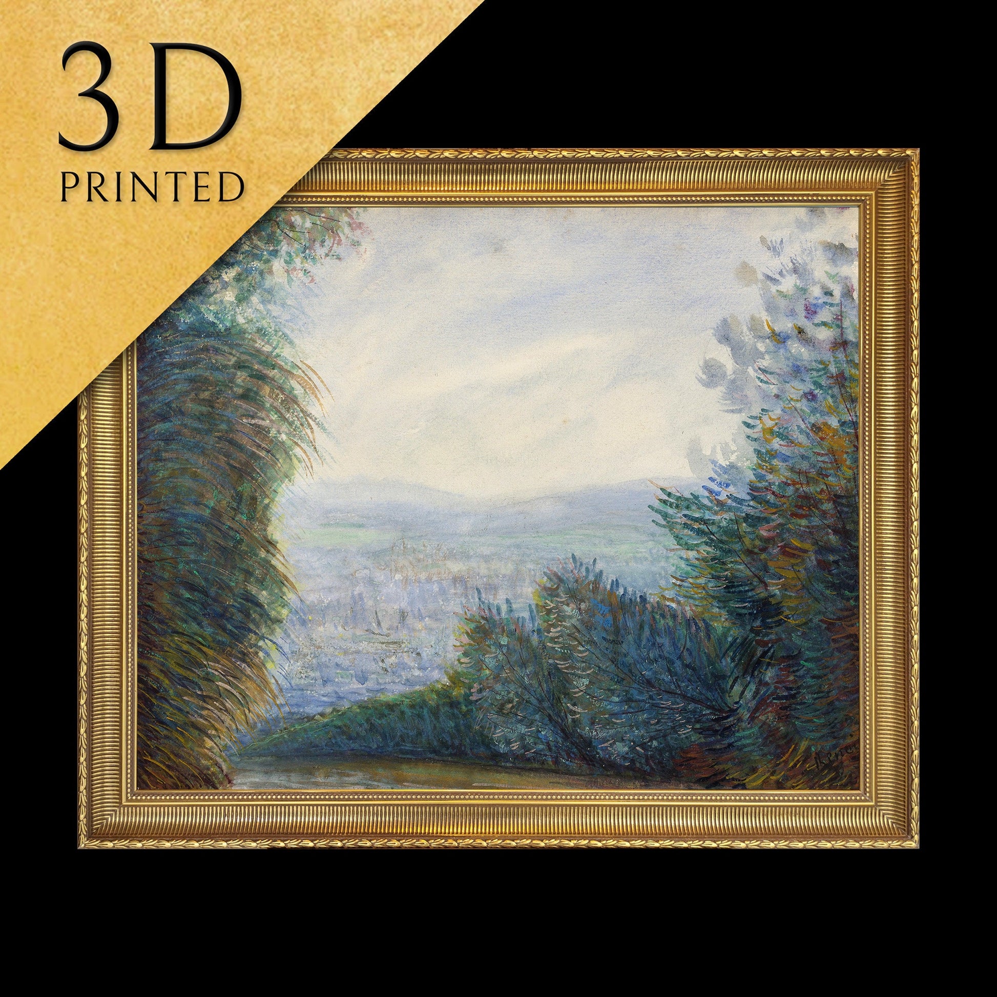 The Auvers Valley on the Oise by Pierre Auguste Renoir, 3d Printed with texture and brush strokes looks like original oil painting