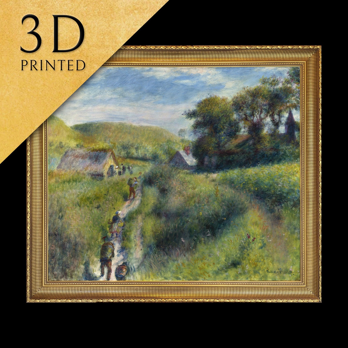 The Mussel Harvest by Pierre Auguste Renoir, 3d Printed with texture and brush strokes looks like original oil painting