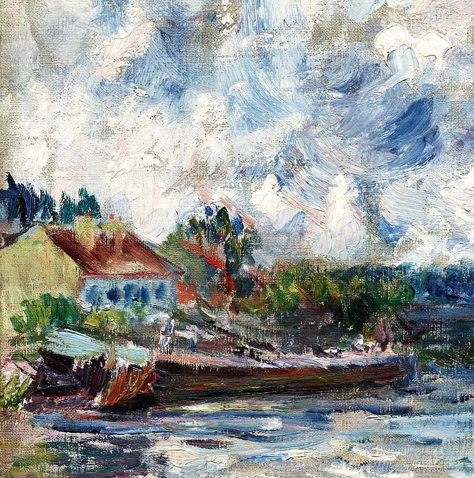 The Seine at Chatou by Pierre Auguste: 3D Printed Textured Oil Painting