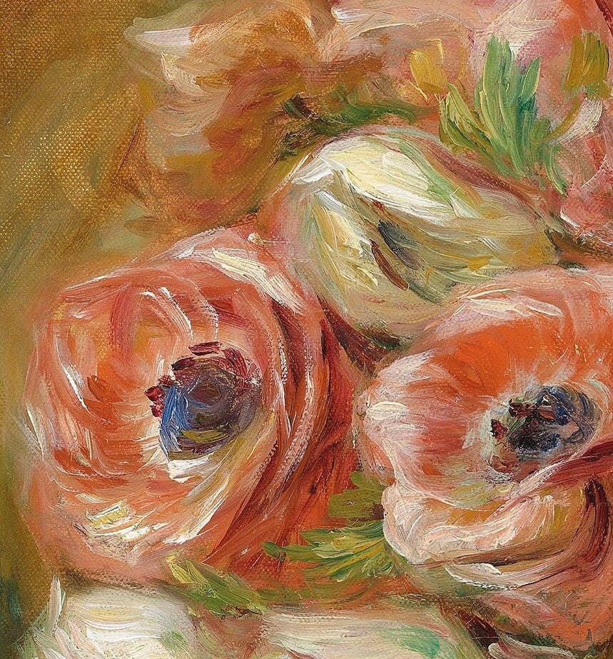 Vase d’anemones by Pierre Auguste Renoir, 3d Printed with texture and brush strokes looks like original oil painting