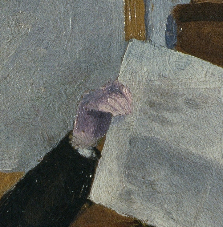 Albert Engström Print: Father Reading Newspaper, 3D Textured Art
